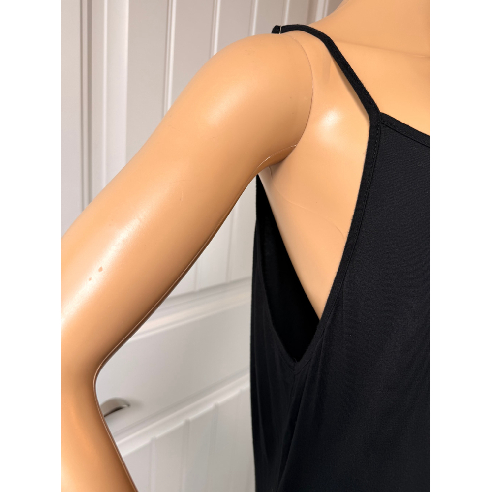 Womens Black Slip Dress Top Size 18W Lace Trim Spaghetti Strap Witchy Whimsigoth - Picture 5 of 13